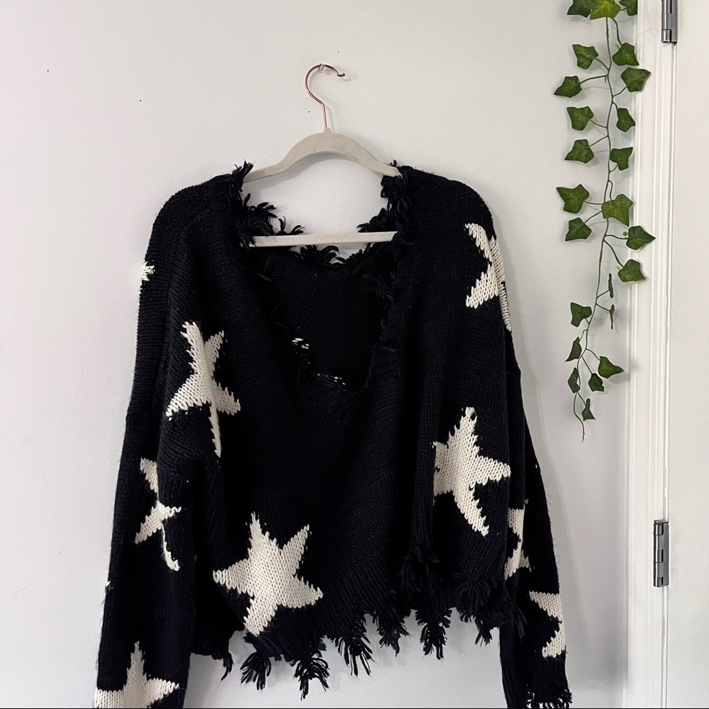 Sweater Navy Blue with White Stars